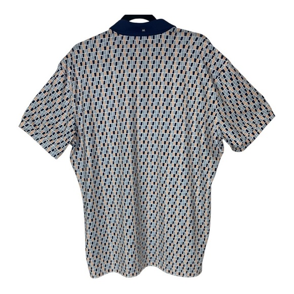 Mizzen+Main Sz XL Versa Polo Blue Tile Print EUC - Picture 2 of 11